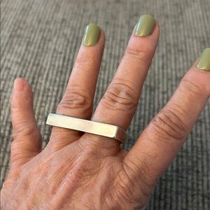 Silver Double-Finger Ring minimalistic cover size 7 ring finger